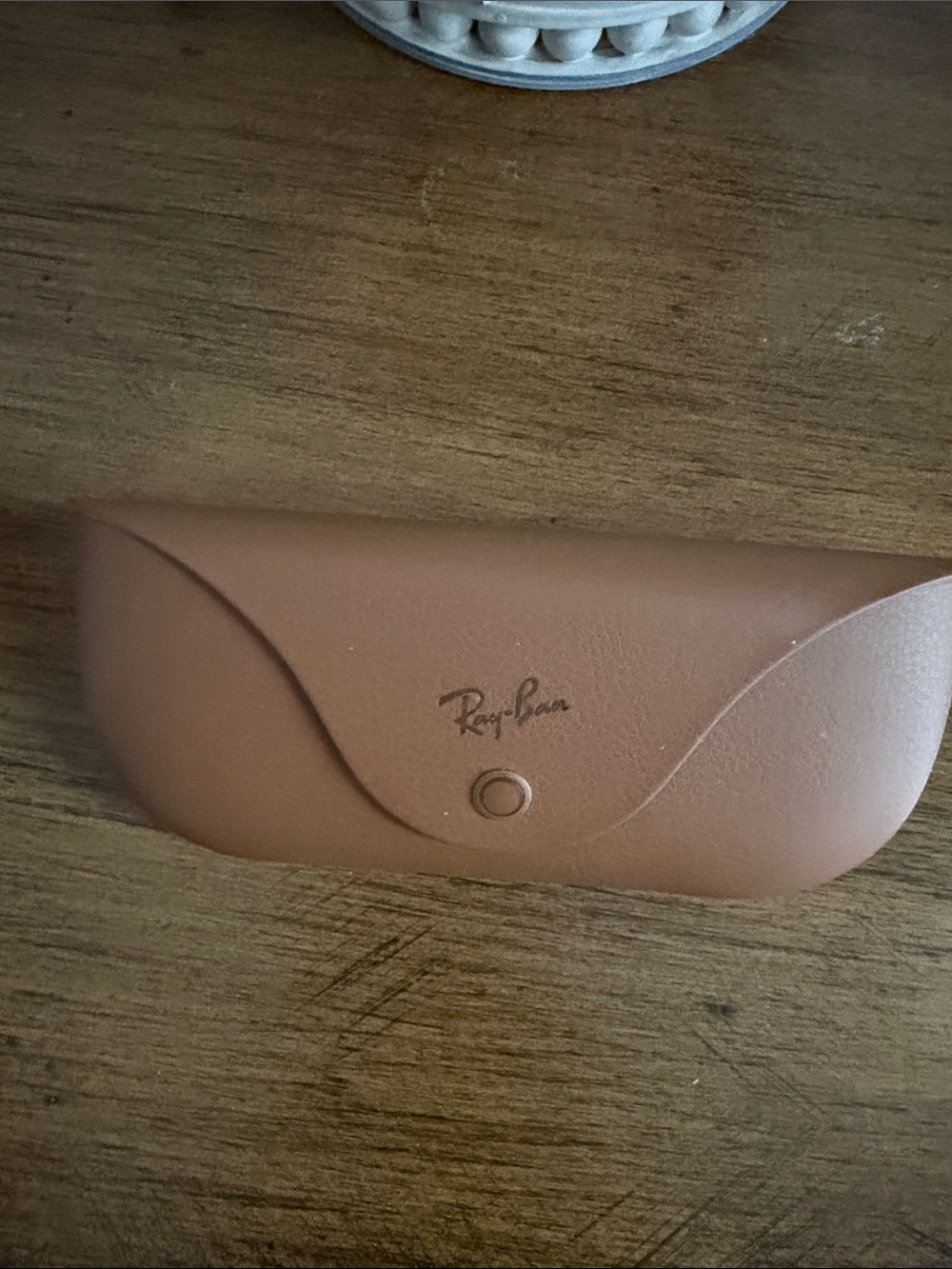 Ray-Ban Brown Leather charging Sunglasses Case with Snap Closure